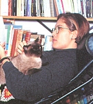 ital. King Mar. 1991- reading book with cat, short hair