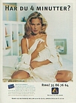 Accept Card 3 on bed sitting white clothes - danish Hus & Have 1999