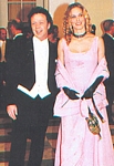 danish KIG IND - 1998 royal party, pink dress, with Thomas