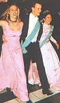 danish KIG IND - 1998 royal party, pink dress, dancing with prince Joachim and princess Alexandra