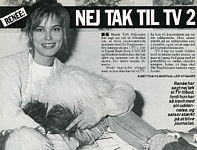 b/w at home with plush dog - danish Billed Bladet 2-1990