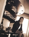 unknown scandinavian mag. -1995  b/w sitting in kitchen on board