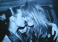 b/w pic with Yasmin Le Bon eskimo kiss - Duranduran WORLD book, 1988 U.K. by Virginia Lliberatore